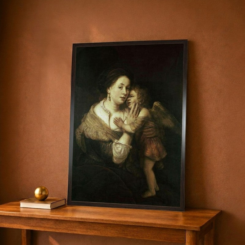 Venus And Love 17Th Century Paris Musee Du Louvre Canvas Wall Painting - 9 x 12 Inches