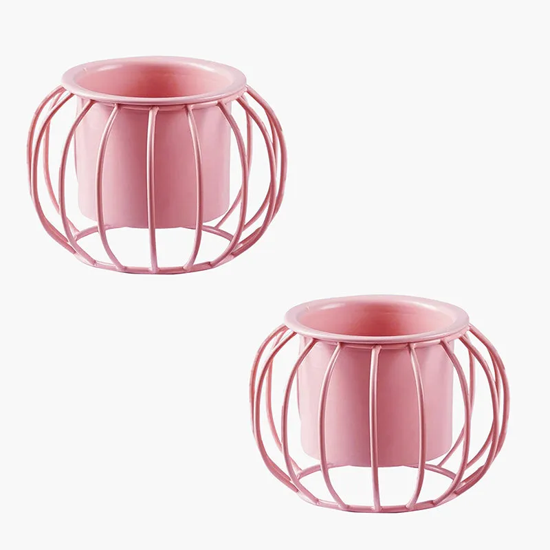 Steela Round Planter (Pink) - Set Of Two media 3