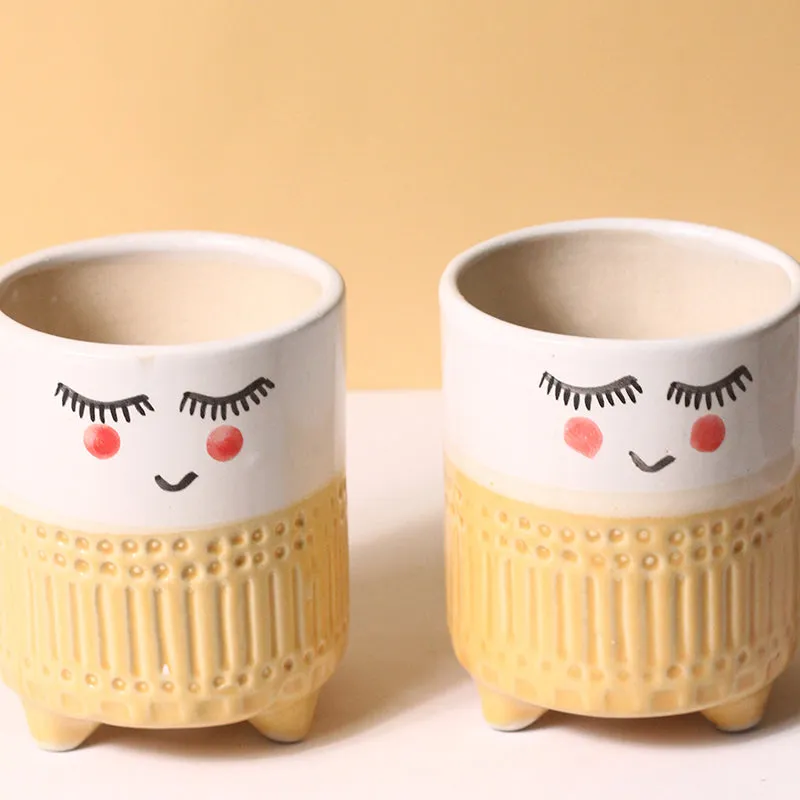Plant Pal Ceramic Planter - Yellow media 5