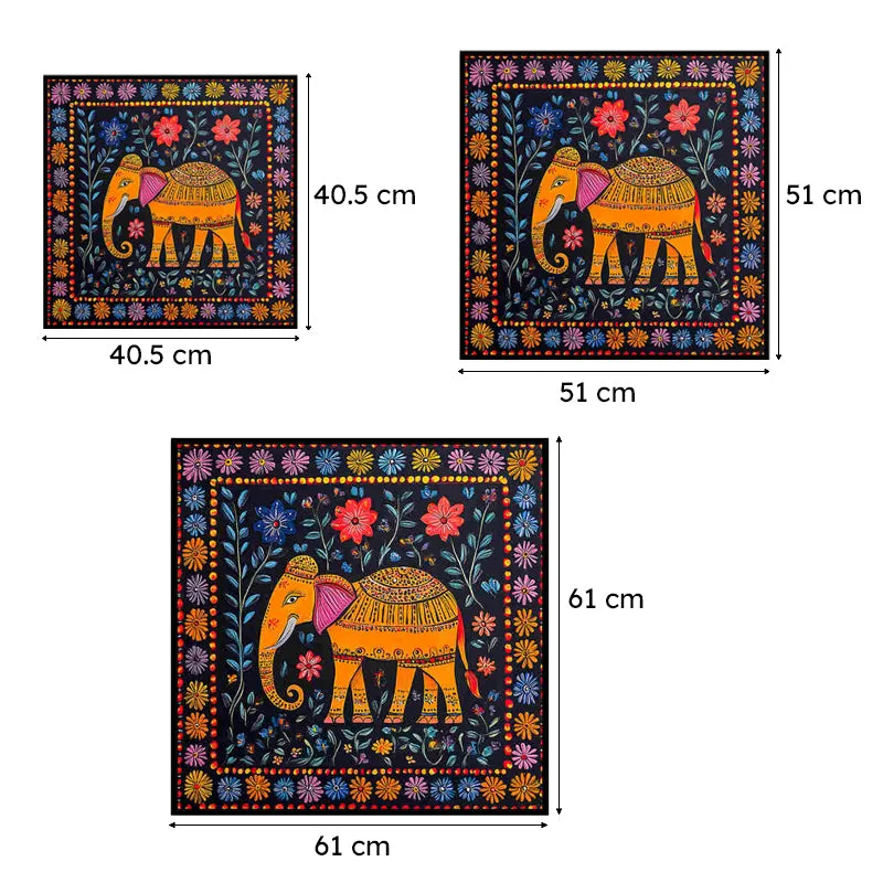 Tribal Haathi Canvas Wall Art With Frame media 6
