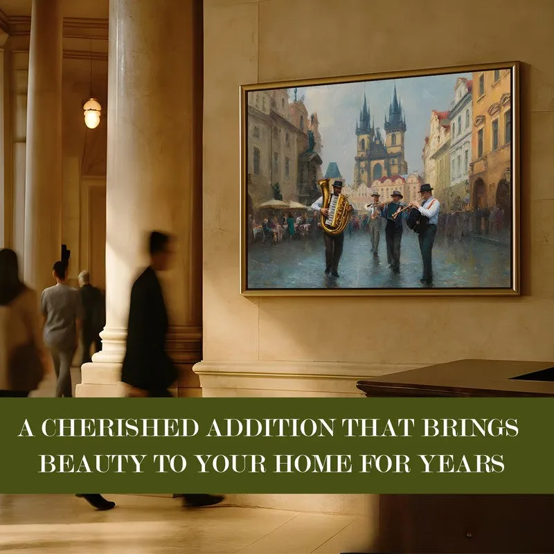 Oldtown Brass Canvas Wall Painting With Frame media 7