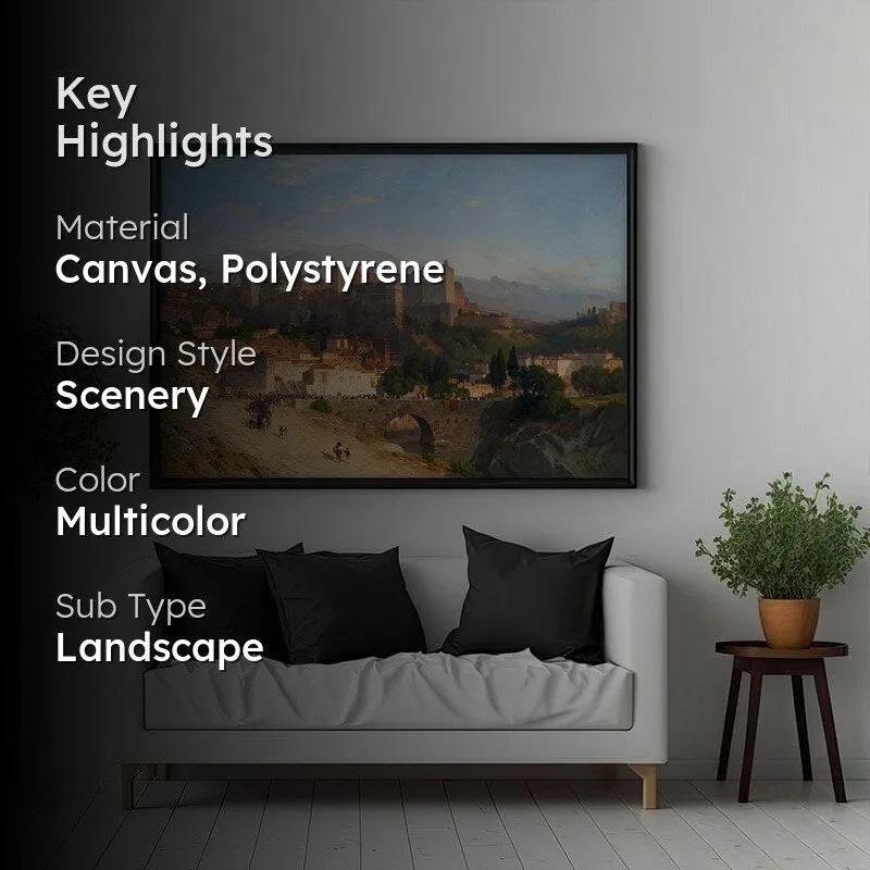 The Hill Of The Alhambra Canvas Wall Painting - Black Frame media 2