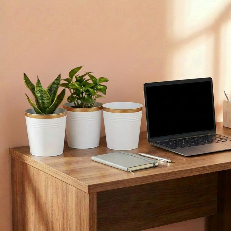 Leafora Iron Planter (White) - Set Of Three media 6