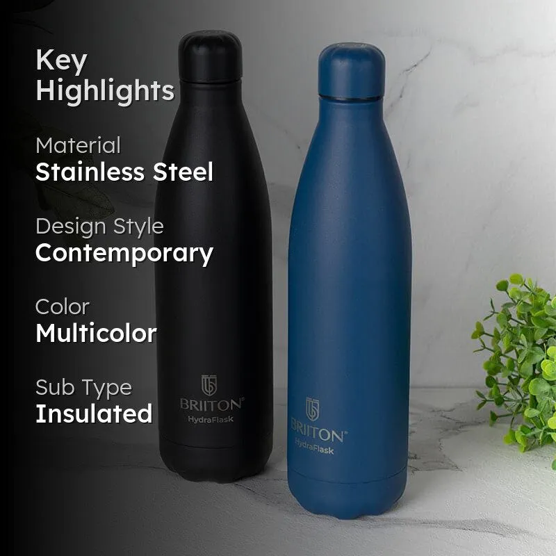 Aqua Zen Bliss Hot & Cold Thermos Water Bottle (Black & Blue, 500 mL Each) - Set Of Two media 2