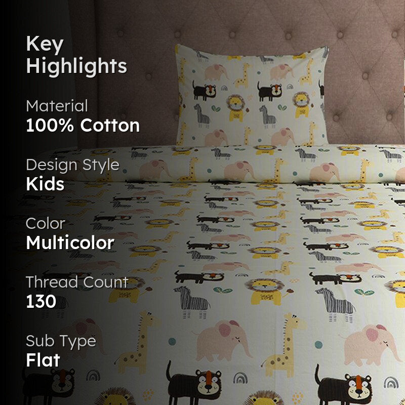 Zoo Parade Kids Cotton Bedsheet - 130 TC media 2