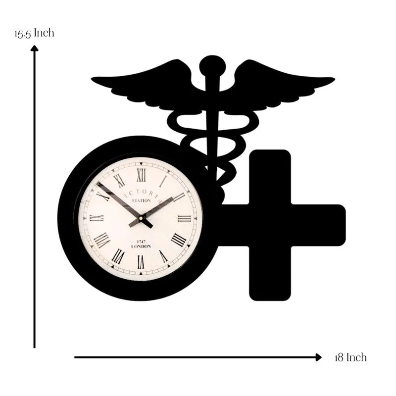 Health Steel Analog Wall Clock - Black media 7