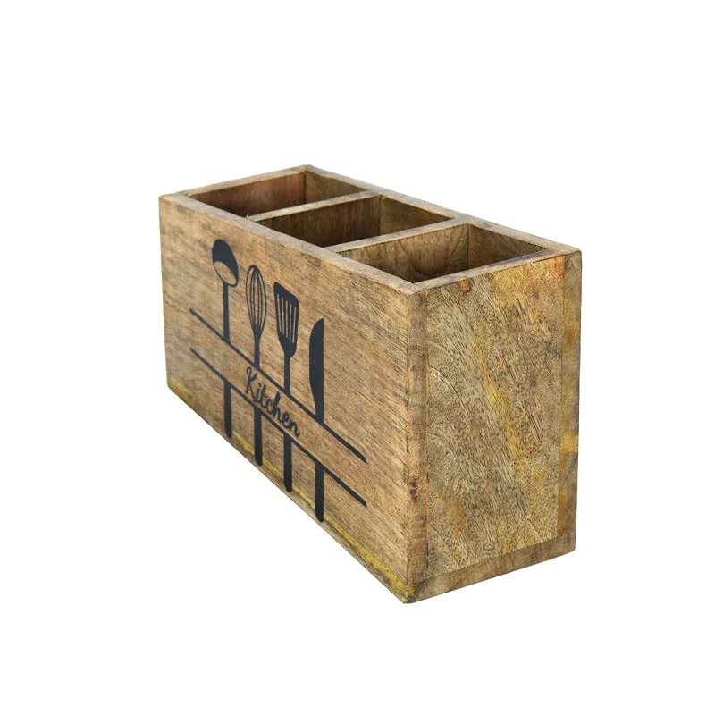 Bavya Wooden Cutlery Holder media 5