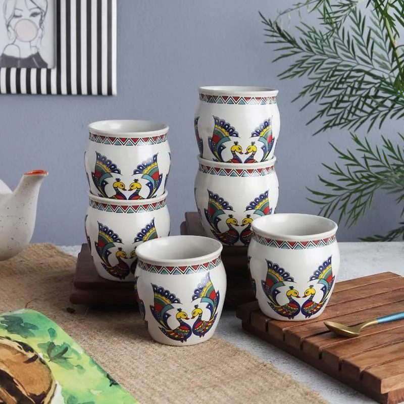 Mor Ceramic Tea Cup (180 mL Each) - Set of Six media 1