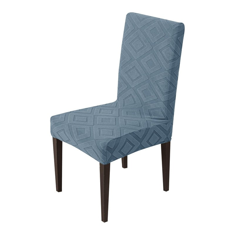 Diamante Jacquard Chair Cover - Blue media 3