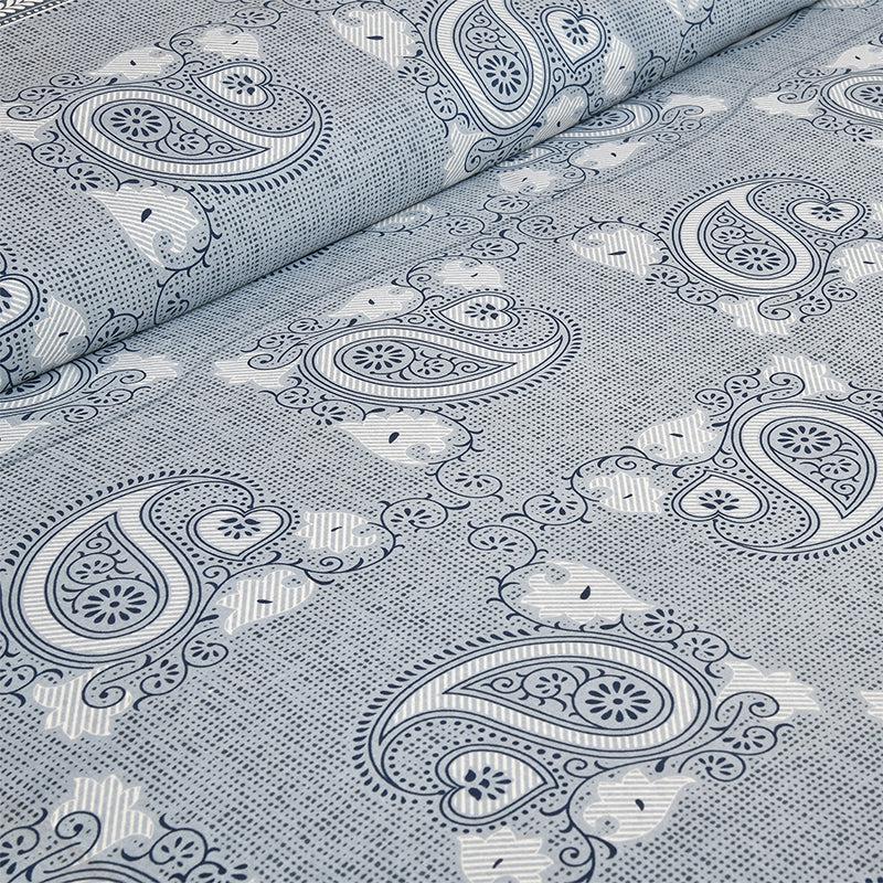 Mukha Ethnic Cotton Bedsheet (Grey) - 180 TC media 3