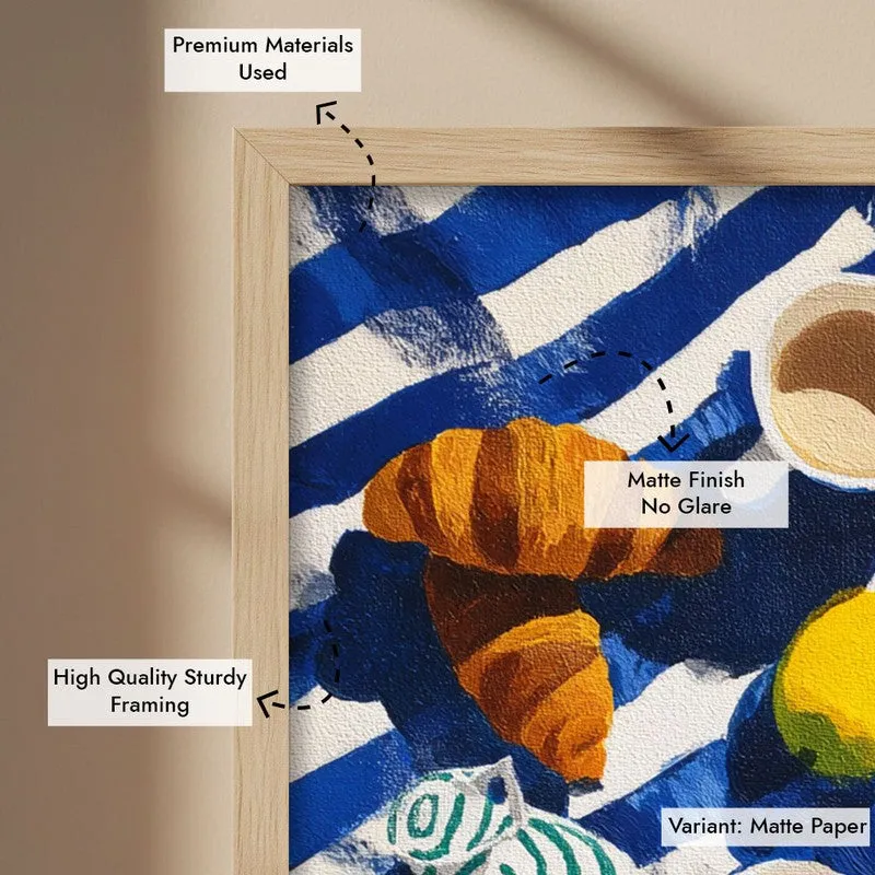 Morning Marina Canvas Wall Painting - Brown Frame media 7