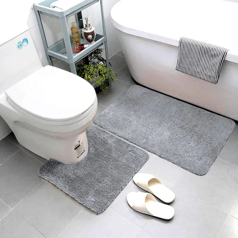 BathEase Anti Skid Bath Mats (Light Grey) - Set of Two media 4