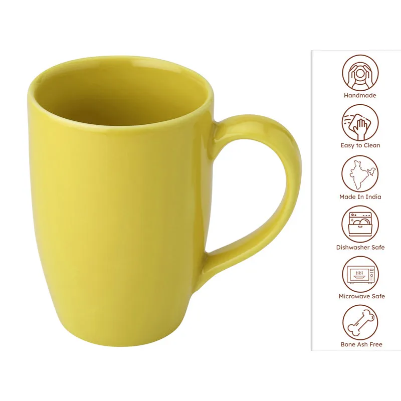 Kopi Ceramic Coffee Mug (Yellow/350 mL Each) - Set Of Four media 6