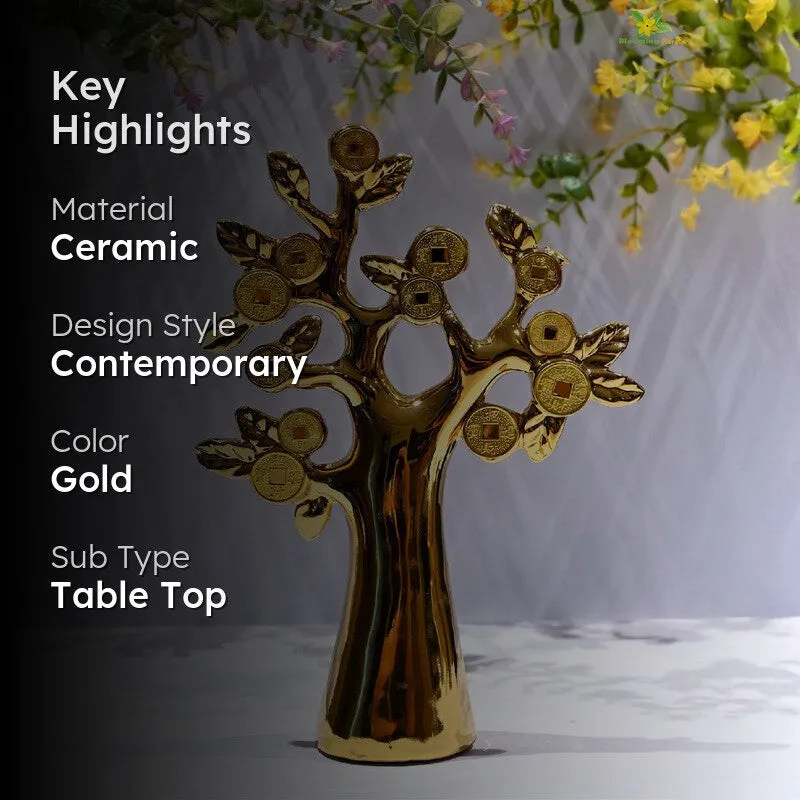 Golden Tree Decorative Showpiece media 2