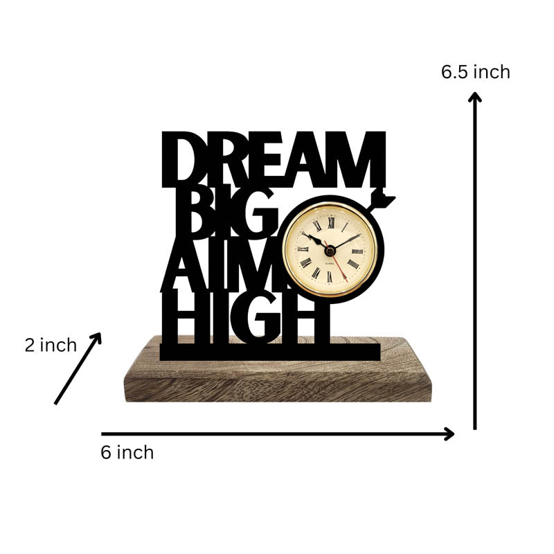 Dream Big Iron & Mango Wood Table Clock media 5