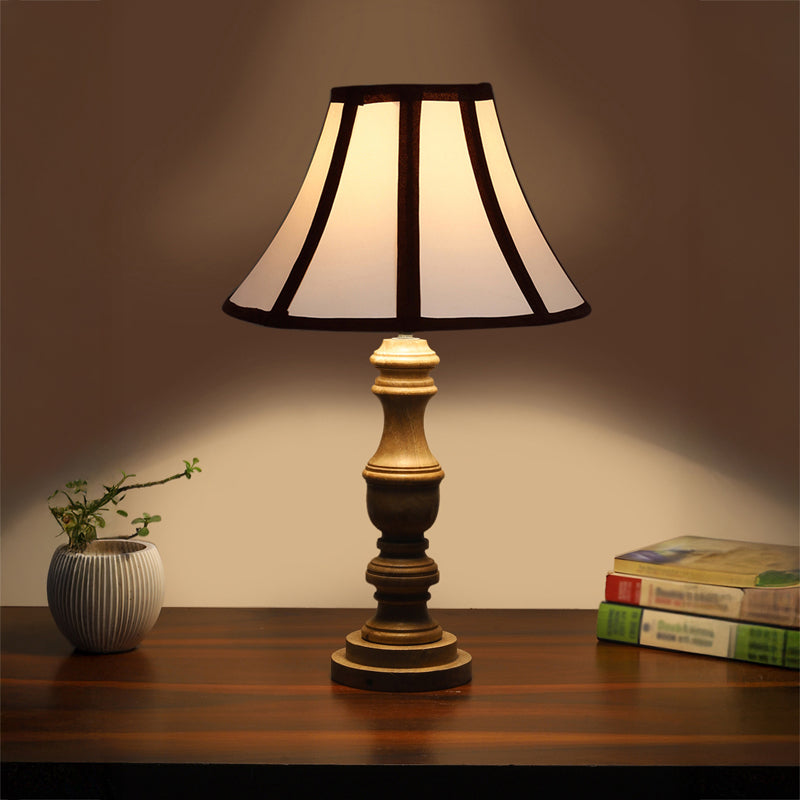 Stripra Carve Wooden Table Lamp - White,Black,Brown
