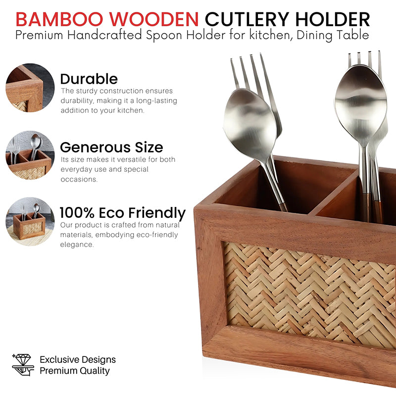 Pavone Wood Cutlery Holder media 4
