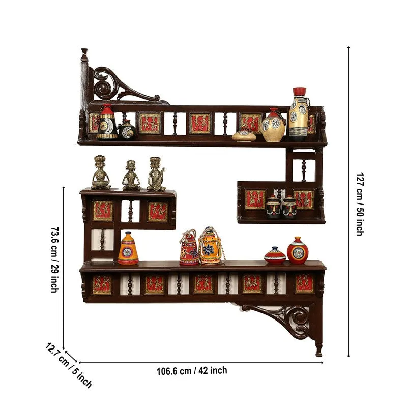 Amber Teak Wood Shelve media 6