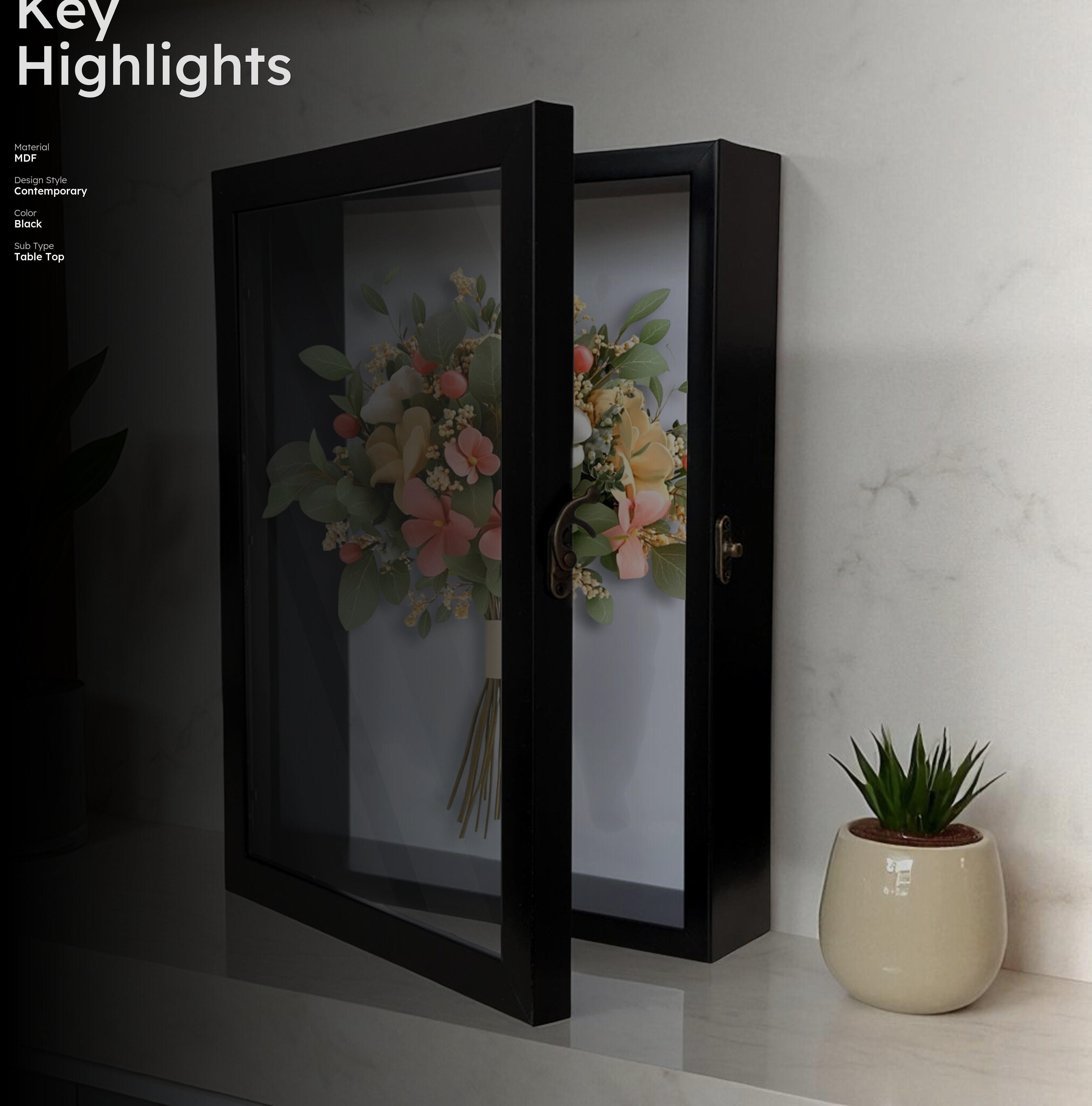 LuxeOutline MDF Shadow Box Photo Frame - Black media 2