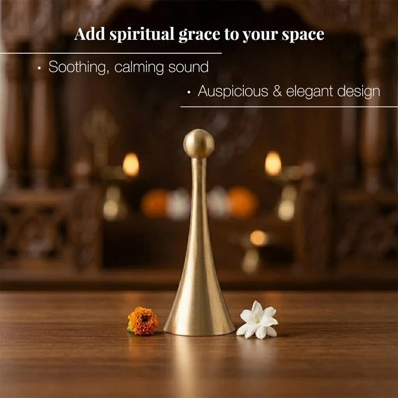 Modern Temple Brass Pooja Bell media 5