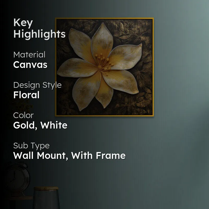 Solitude Of Petals Canvas Wall Art With Frame media 2