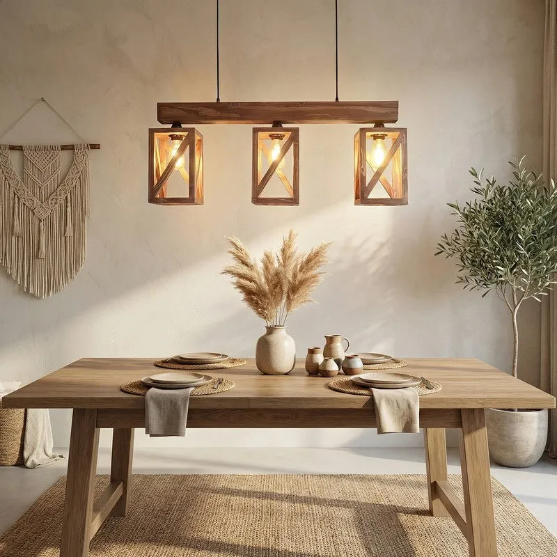 TriNest Wooden Ceiling Lamp - Brown media 3