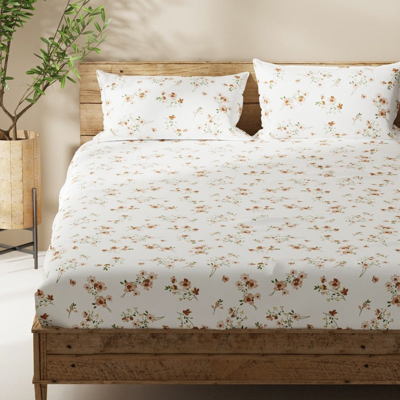 Aelvos Bedsheet (White,Brown) - 115 GSM media 4