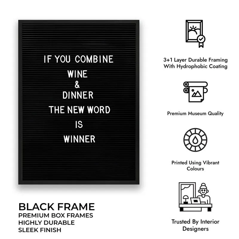 Wine Domination Archival Canvas Wall Art - Black media 10