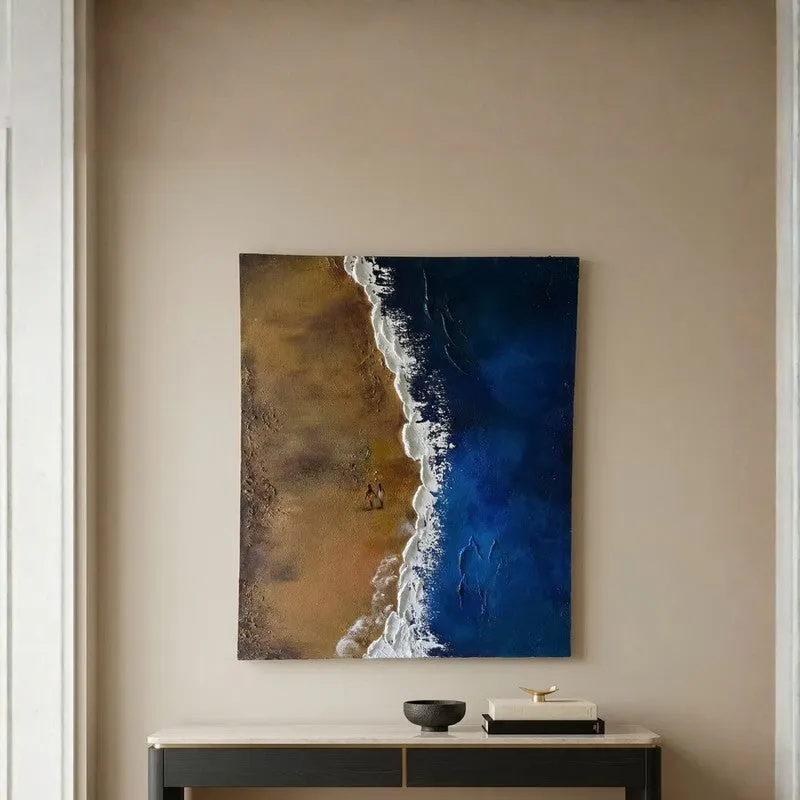 Coastal Drift Handmade Canvas Wall Painting media 11