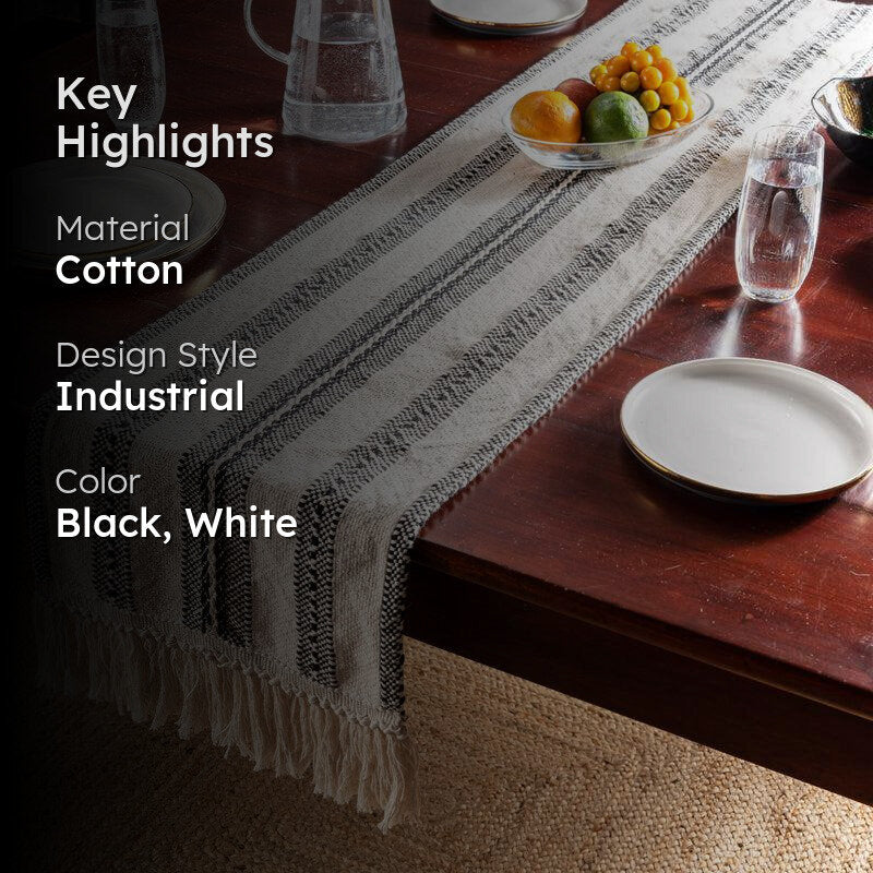 Lirael Hand Woven Cotton Table Runner media 2