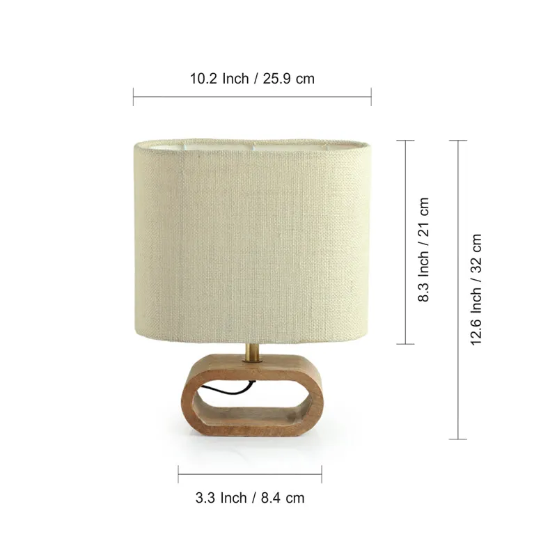 Leto Handcrafted Mango Wood Table Lamp - Brown,Ivory media 6