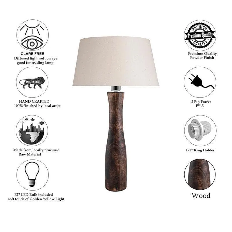 Harmony Glimpse Fabric Table Lamp With Drum Shade - Beige,Brown media 6