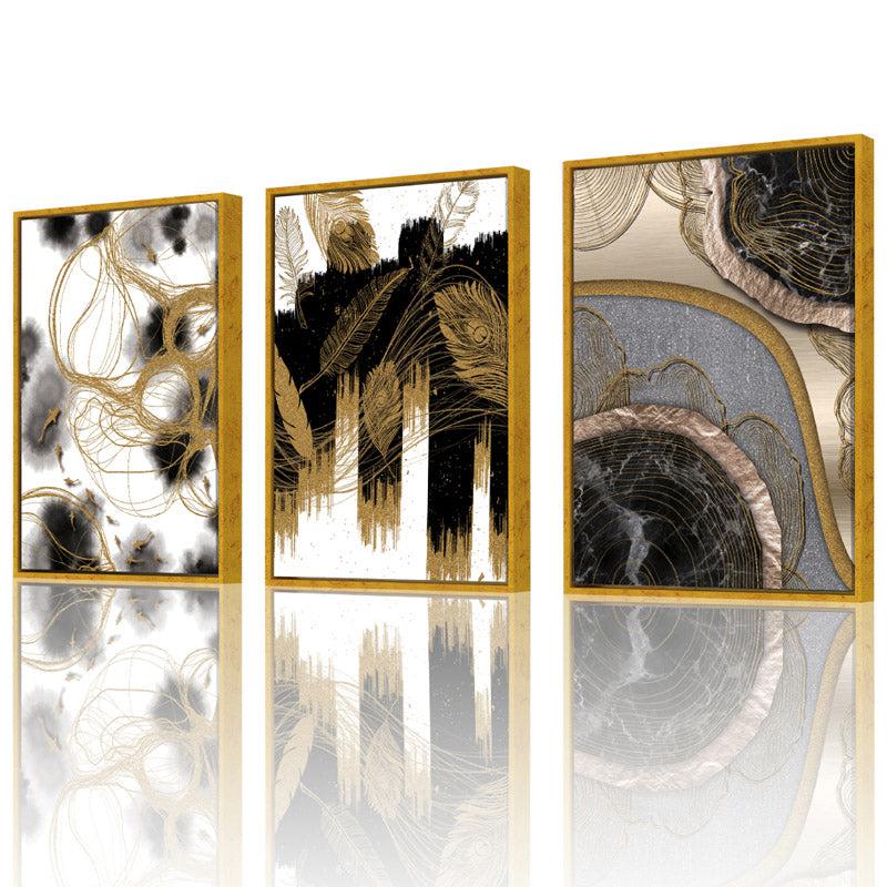 Vanessa Cotton Canvas Wall Painting With Frame- Set Of Three media 4