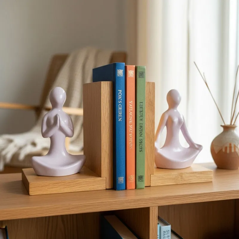 Meditate Resin Book End - Set of Two media 6