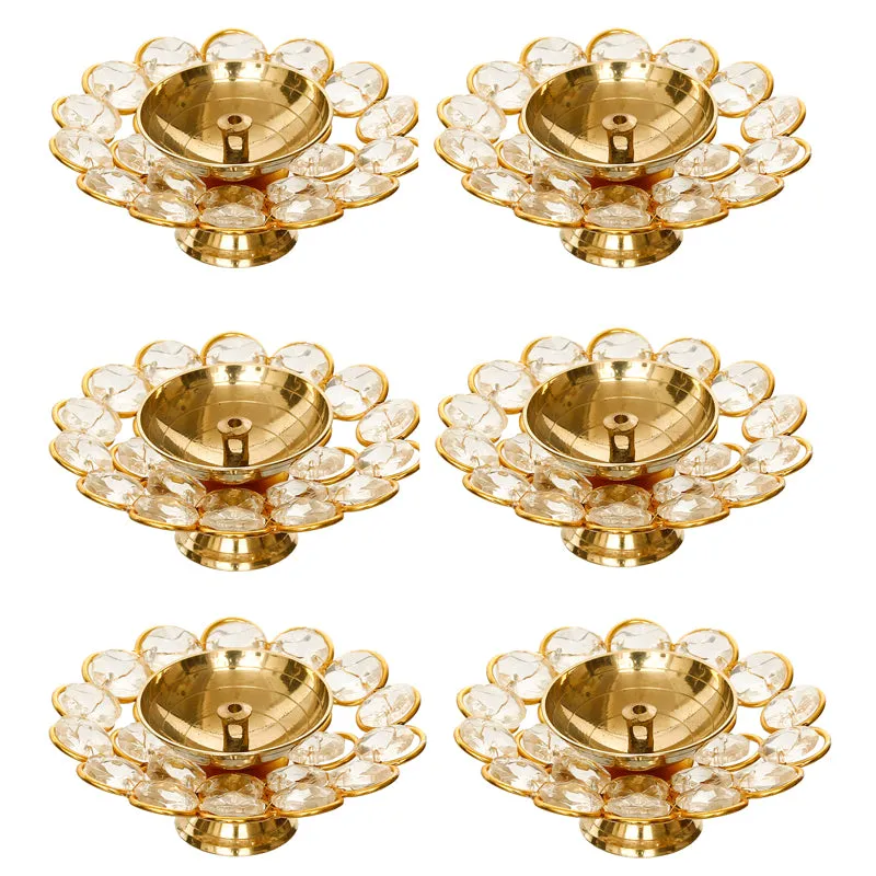 Vintara Festive Brass Diya - Set Of Six media 4