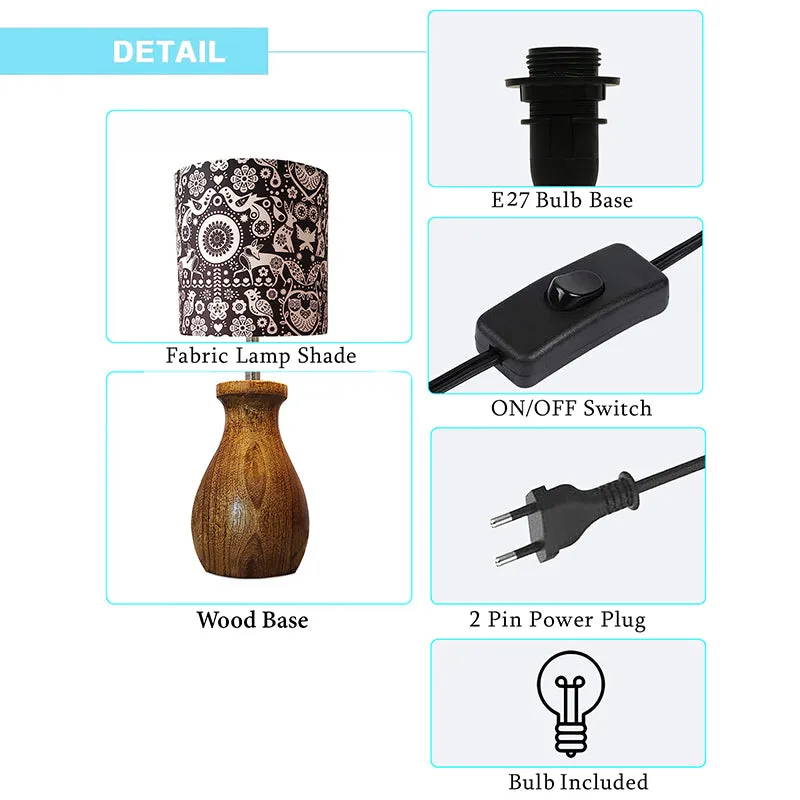 Paragon Wooden Fabric Table Lamp - Black,Brown media 4