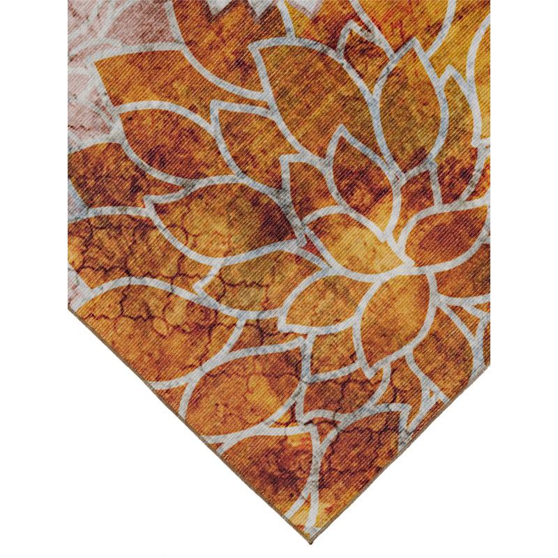 Enaya Floral Polyester Carpet - Gold media 5