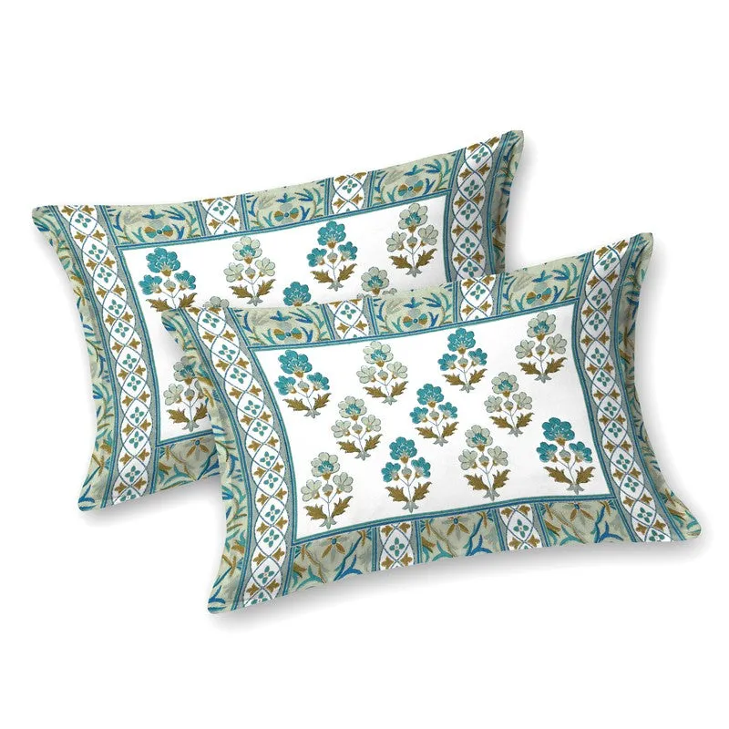 Shringar Cotton Bedsheet (Green,White) - 180 GSM media 6