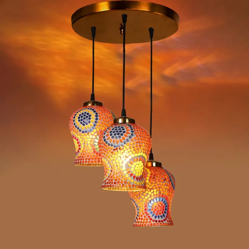 LumiFrost Glass Ceiling Lamp - Multicolor media 5