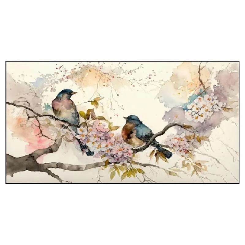 Blossom Songbird Canvas Wall Painting With Frame media 4