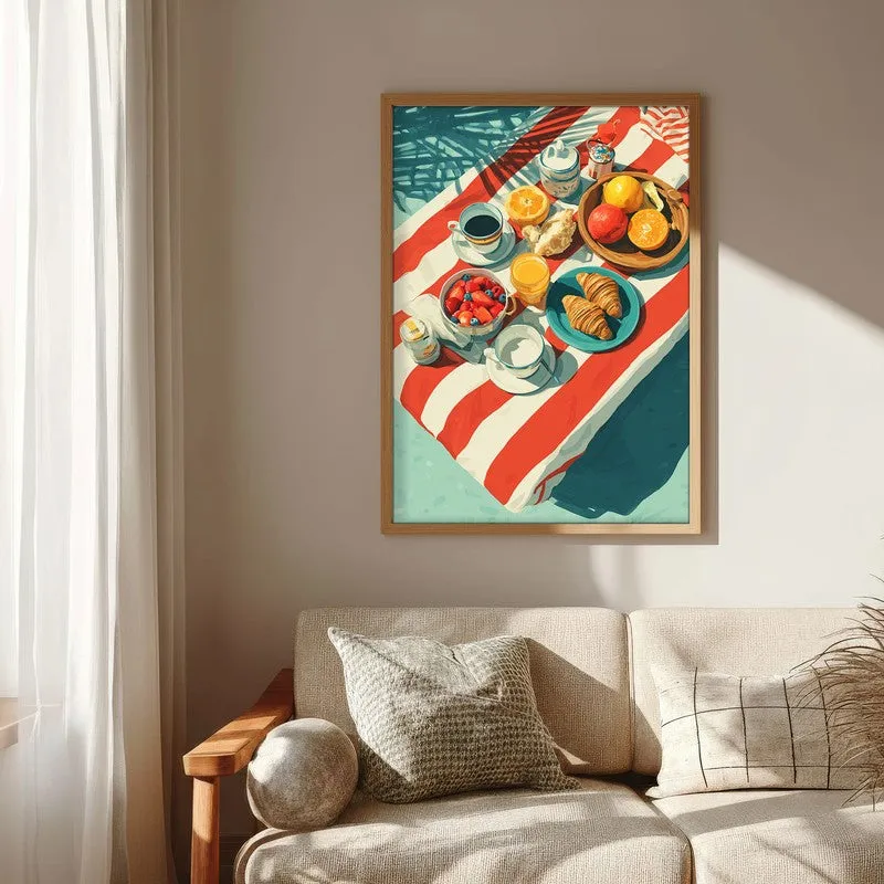 Brunch Bloom Canvas Wall Painting - Brown Frame media 6