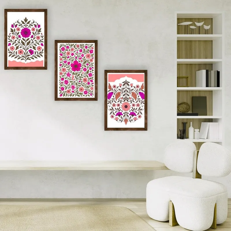 Indigo Petalcraft Paper Wall Painting With Frame - Brown media 4