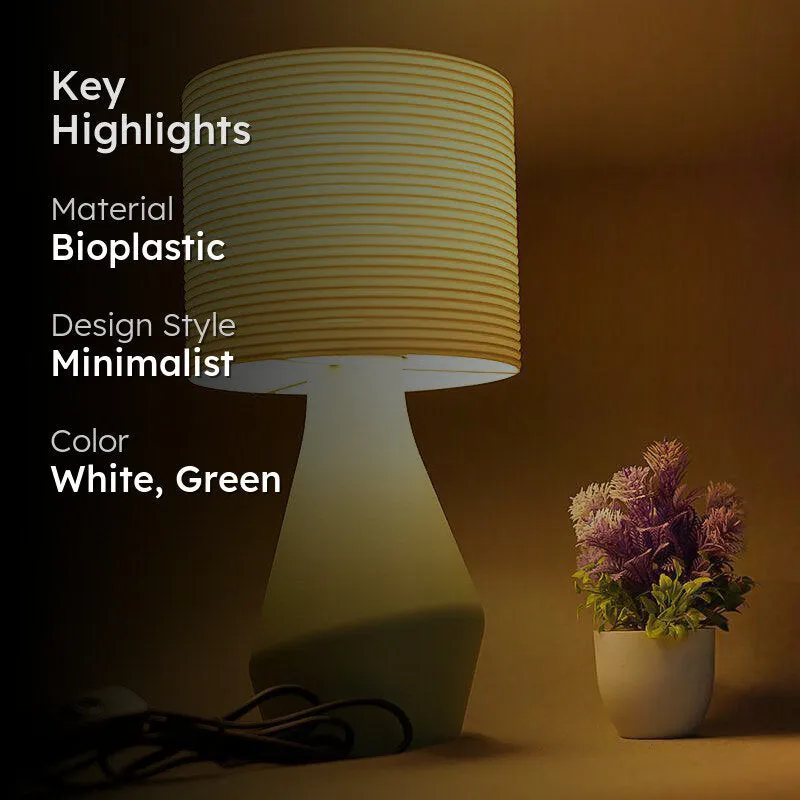 Pure Flare 3D Printed Table Lamp - White,Green media 2