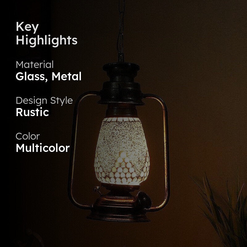 Haveli Style Glass Ceiling Lamp media 2