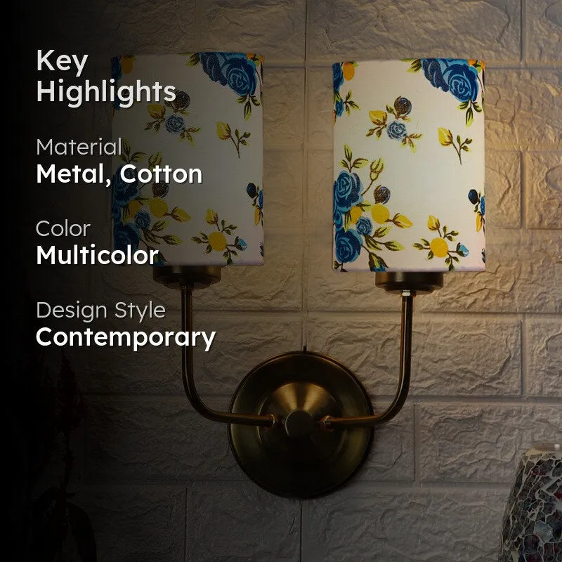 Floranira Fleur Duo Metal Wall Lamp - White,Blue media 2