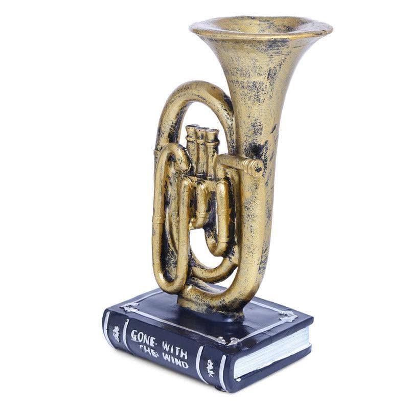 Vintage Trumpet Table Accent - Gold media 4
