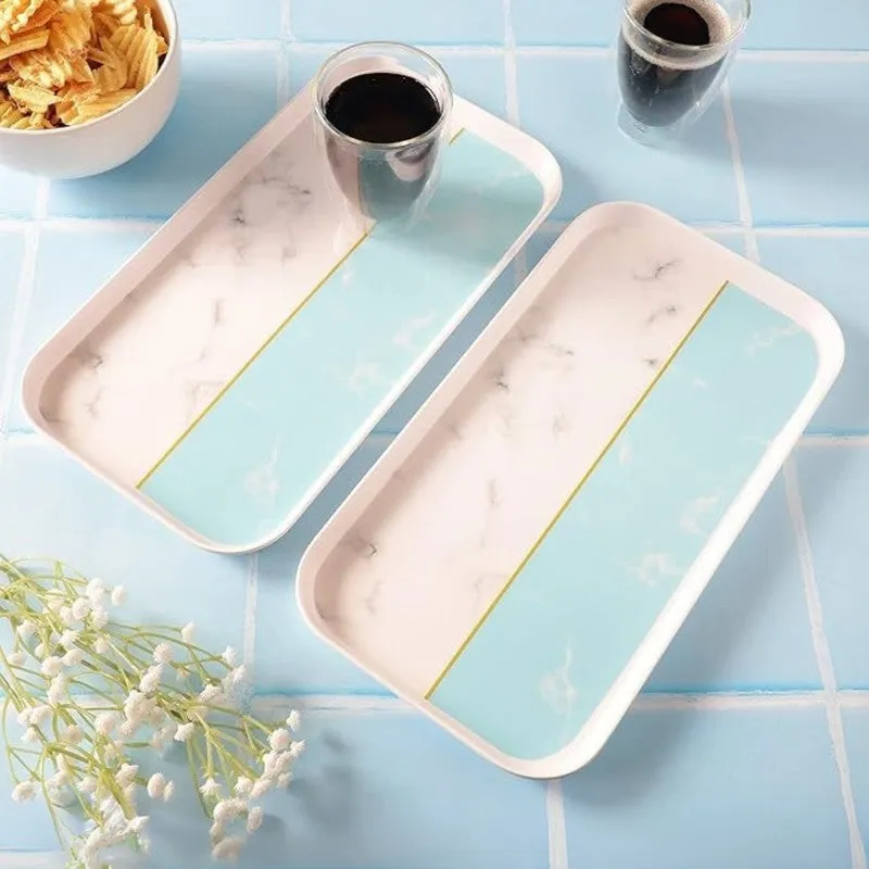 Glace Blue Melamine Serving Tray - Set Of Two media 4