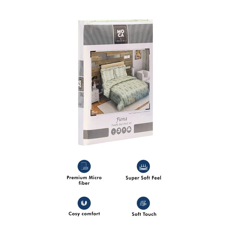 Monte Carlo Striped Ovals Cotton Bedsheet (Green) - 104 TC media 10
