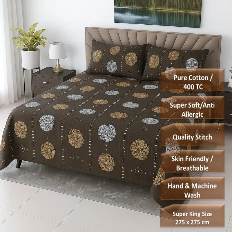 Desi Weave Cotton Bedsheets (Brown) - 400 TC media 8