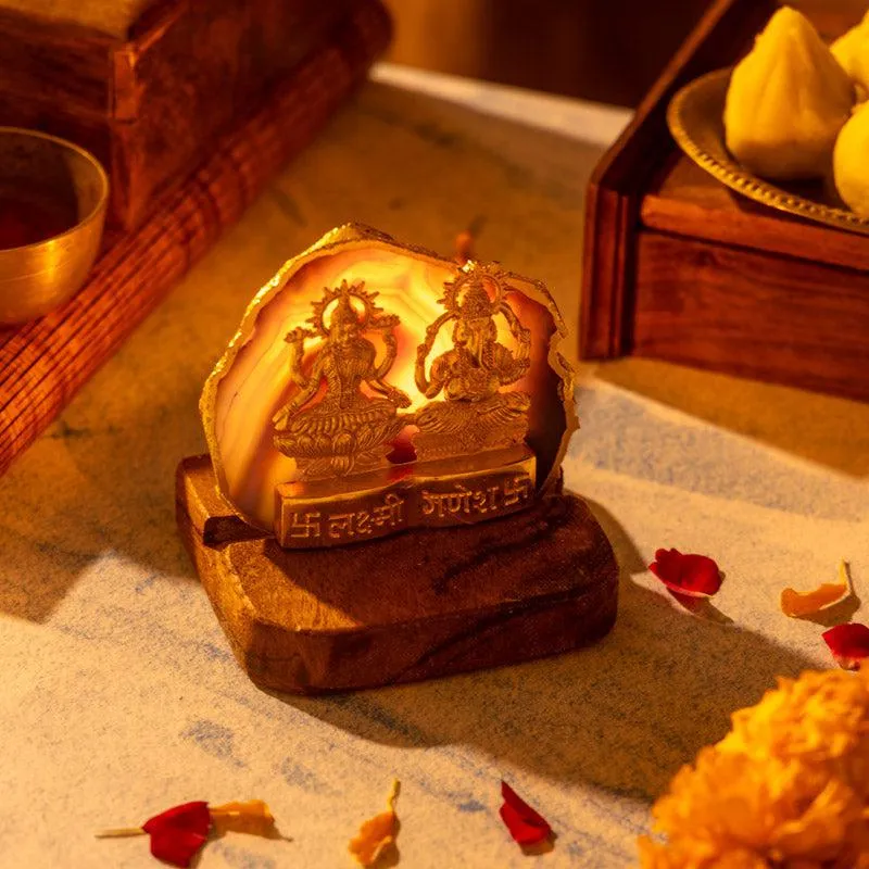 Divine Laxmi Ganesha Agate Festive Gift Box - Blue media 3